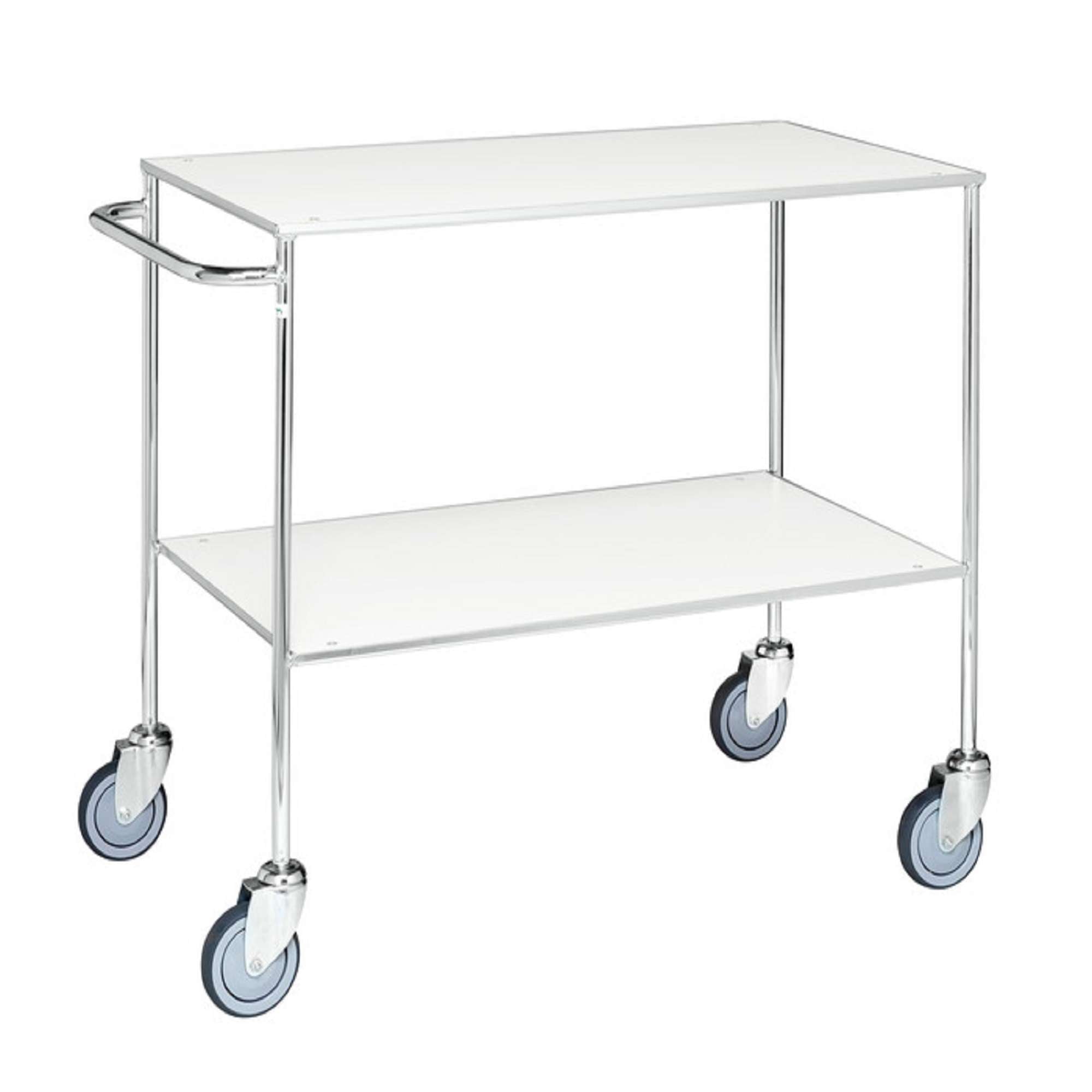 White / Electro galvanised Table trolley with 2 shelves, LxWxH (mm) 1000x580x850