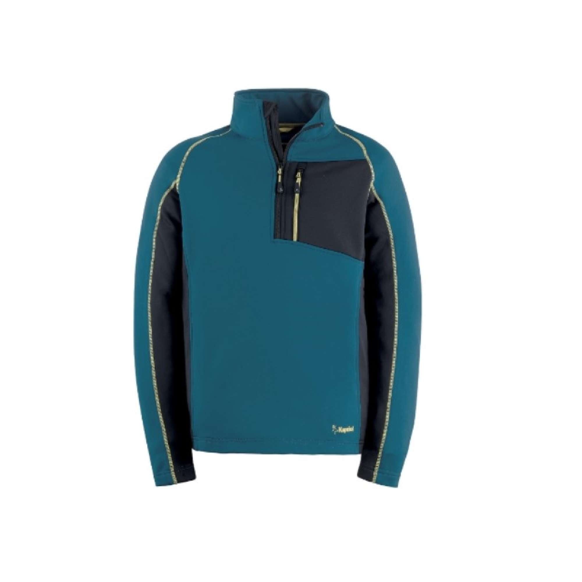 Petroleum-colored Tech technical working fleece jersey - Kapriol