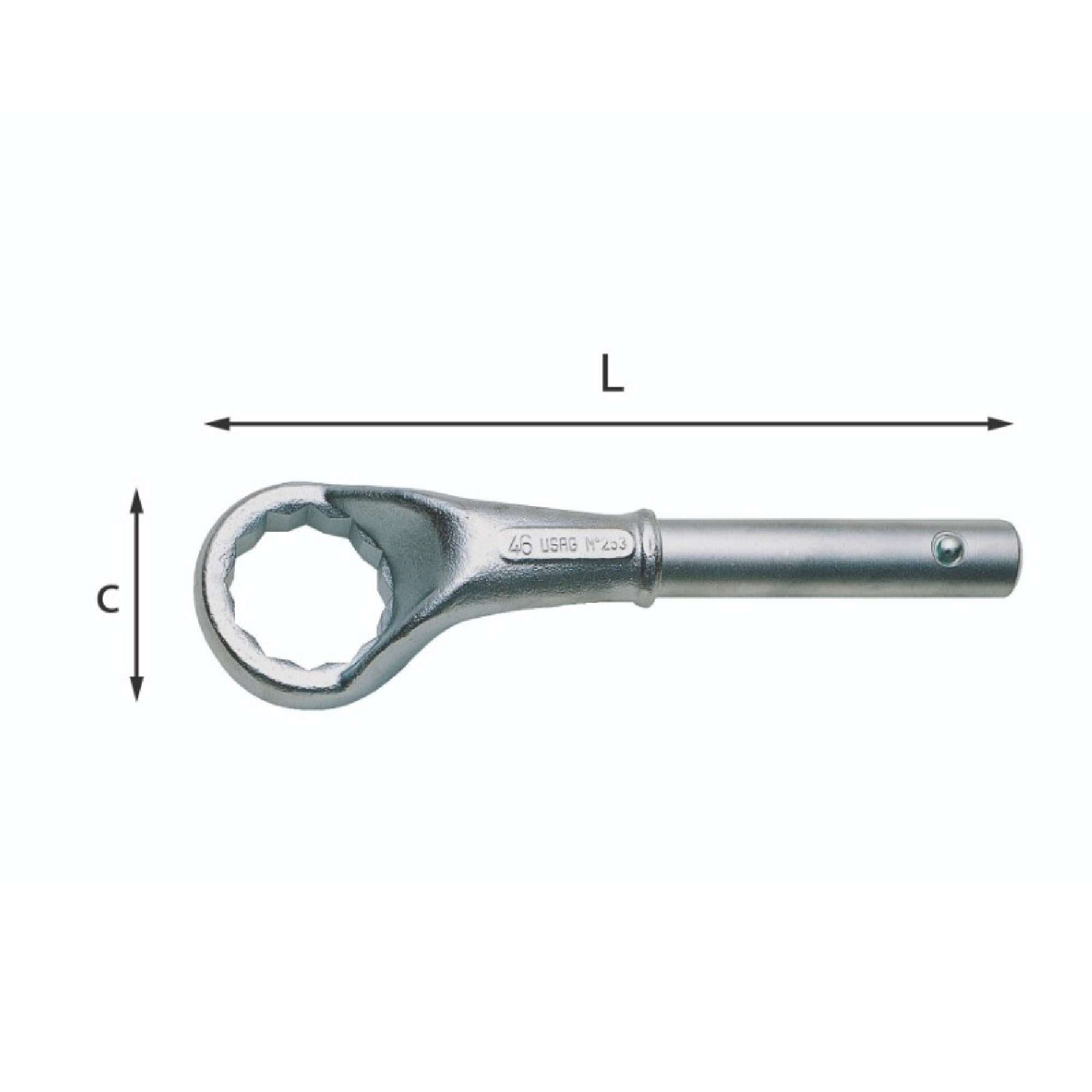 Heavy duty curved simple polygonal wrench 50mm - Usag 253 U02530008