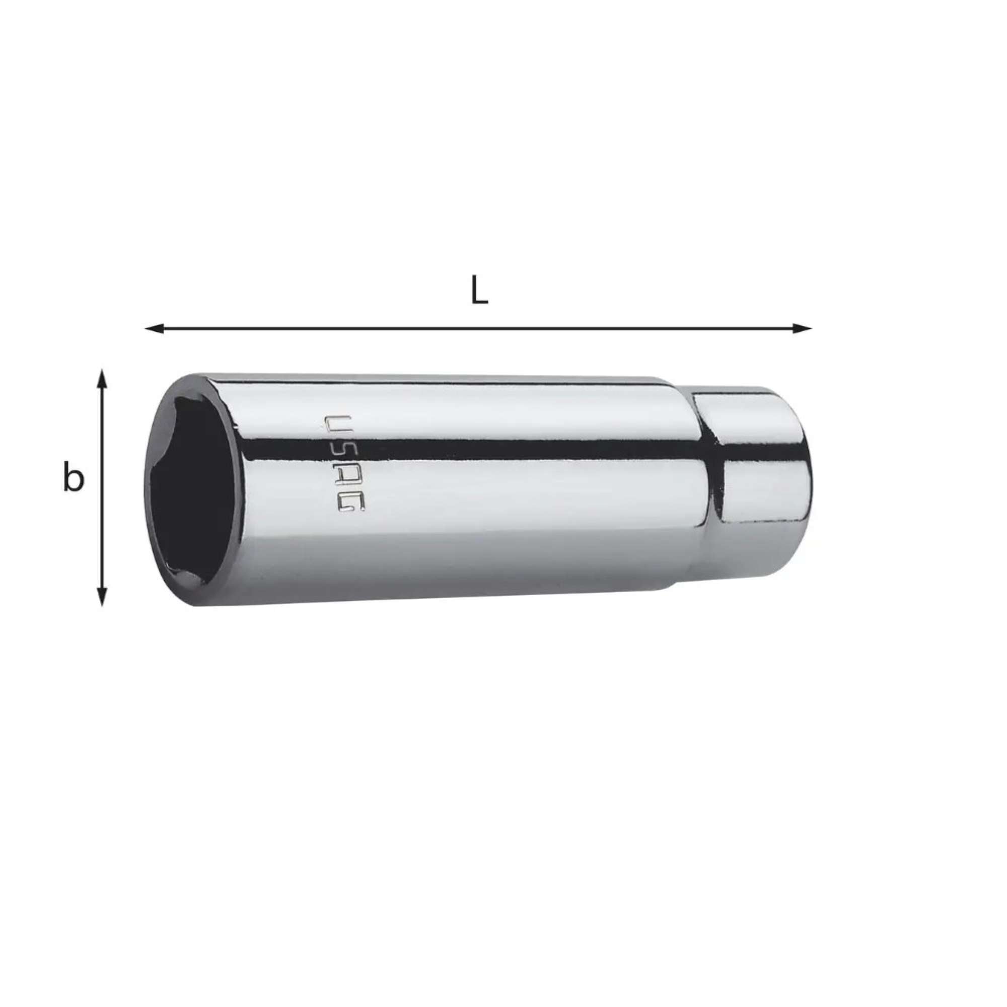 Long socket wrenches hexagonal mouth 10mm L.53mm - 235 3/8 ELN Usag U02351313