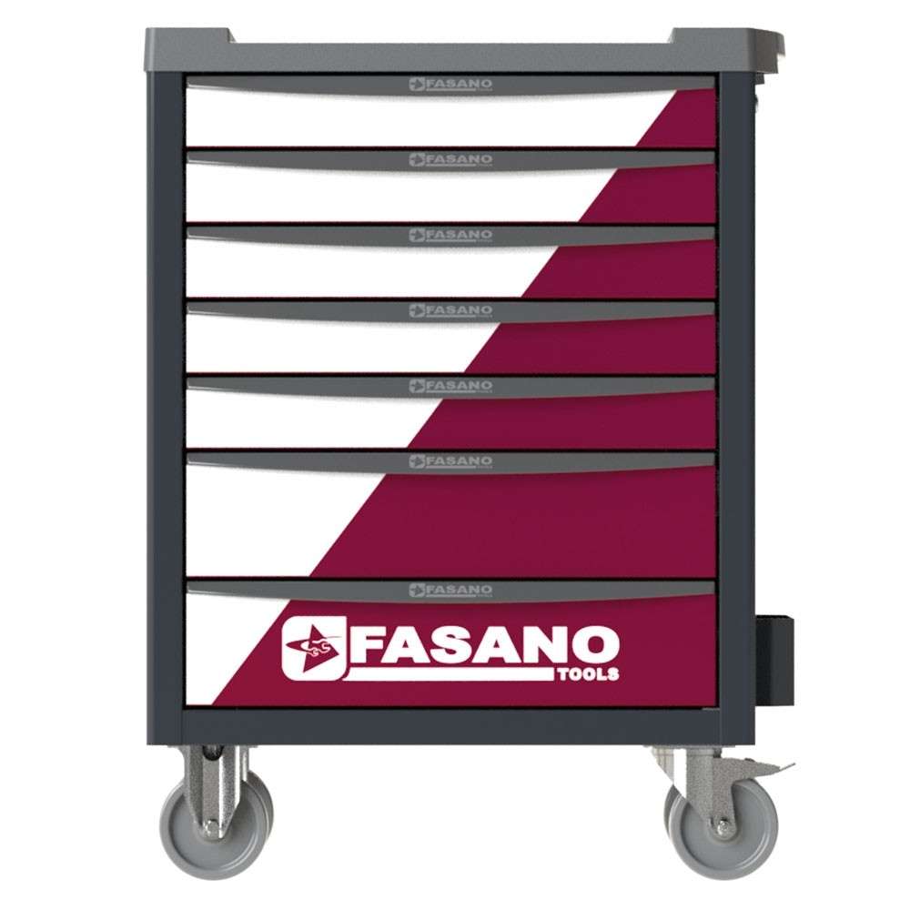 Bi-color 7-drawer tool cart with 178 tool assortment