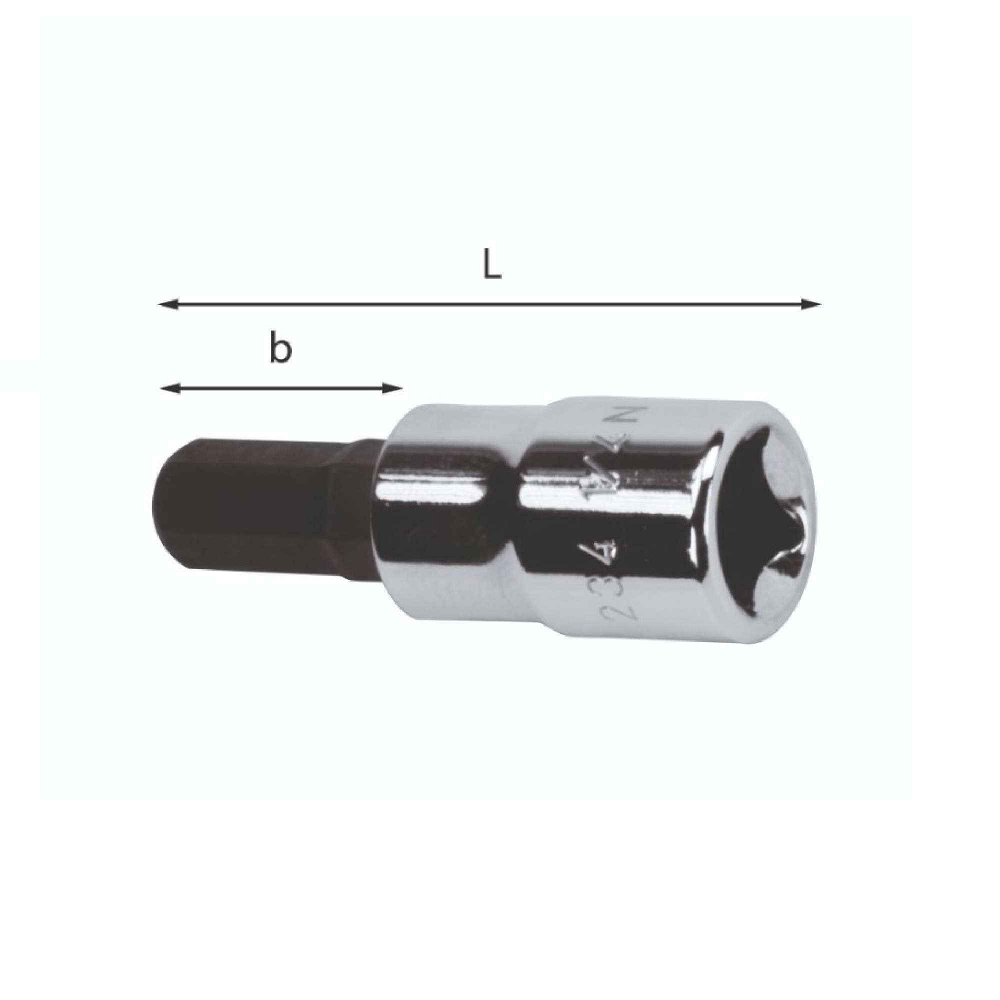 Socket wrench for hex socket screws - Usag 234 1/2 N