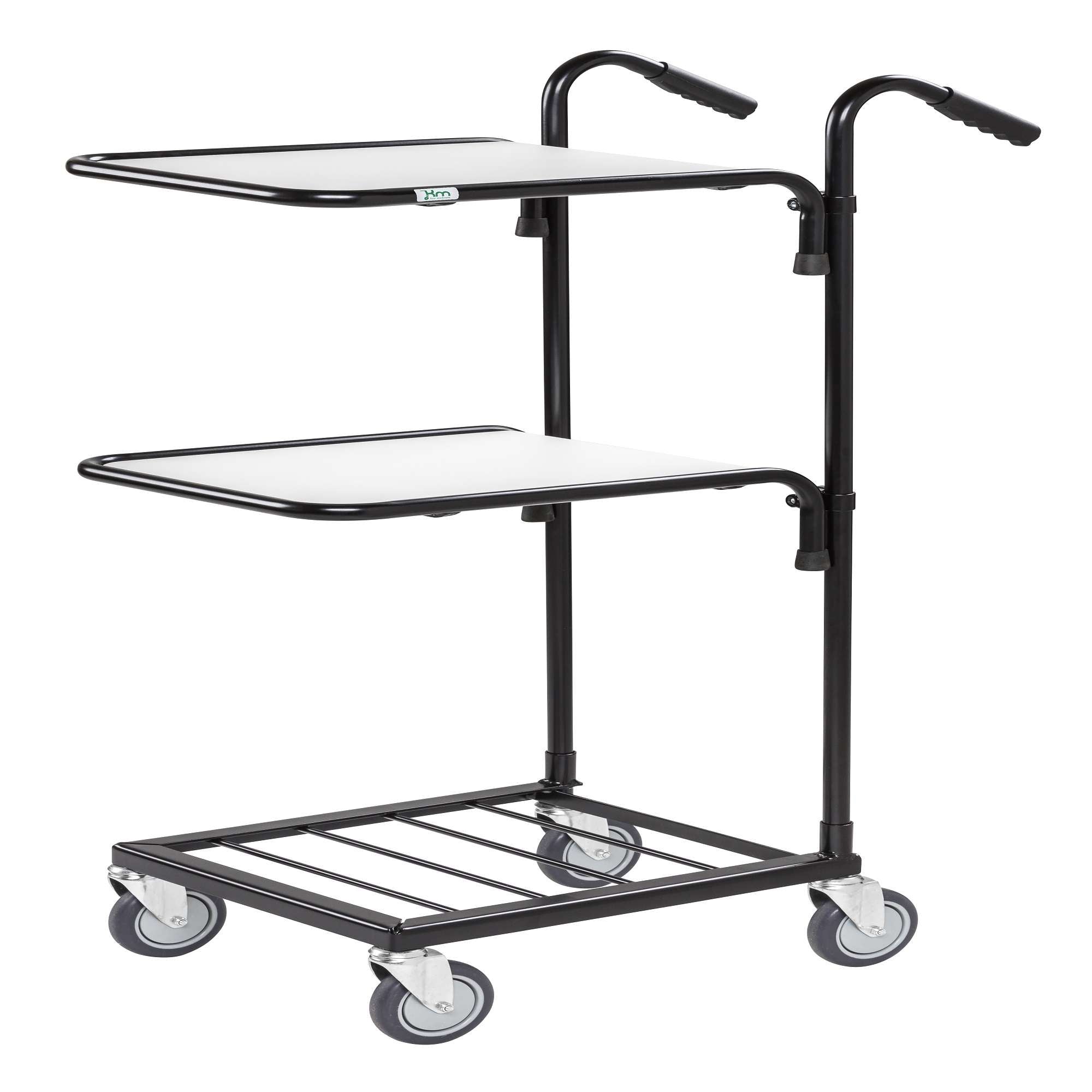 Black / White Mini trolley with 2 Shelf adjustable LxWxH (mm) 660x385x1090