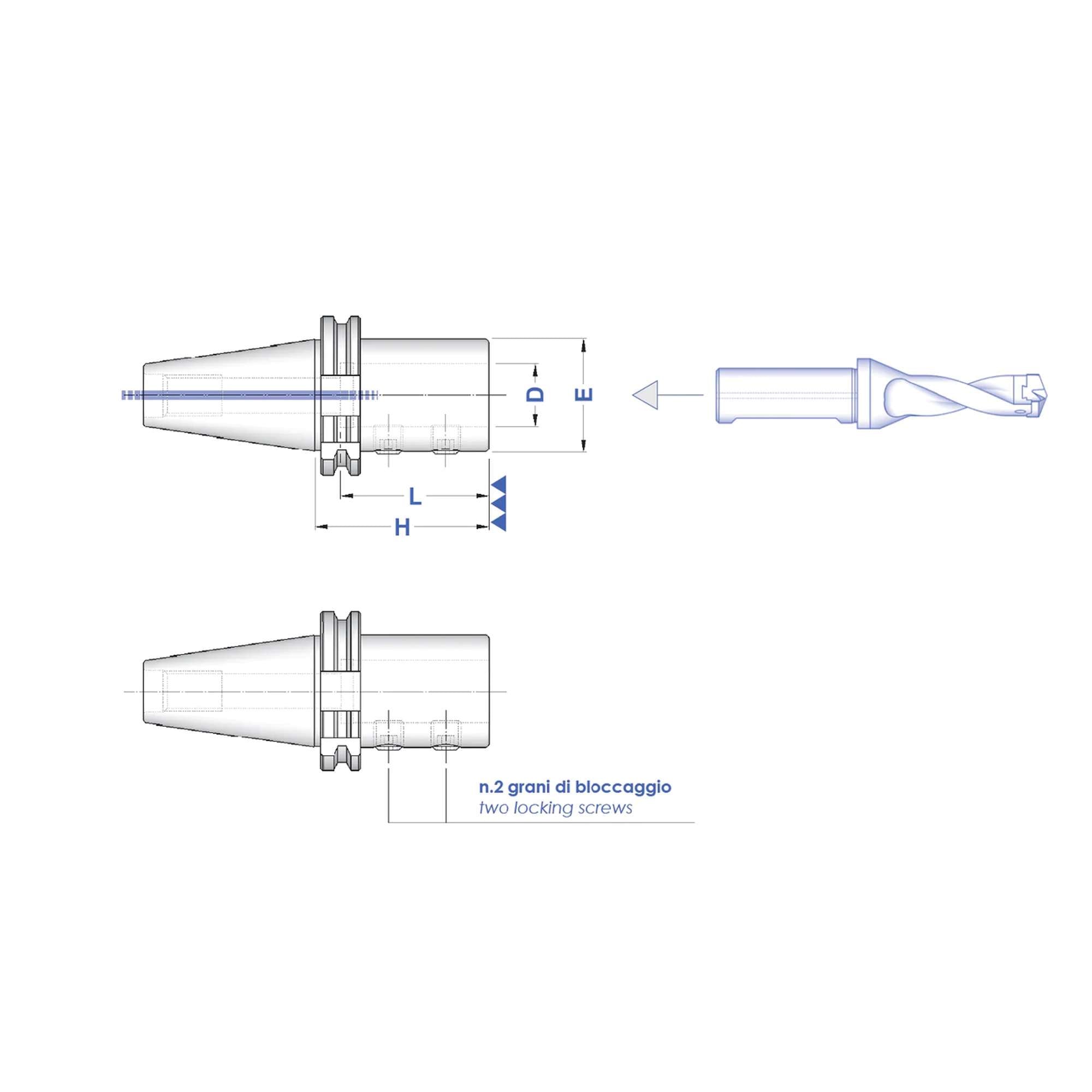 Spindles for insert drills TC 40 - D.16 P / H 65 - Gait 8677