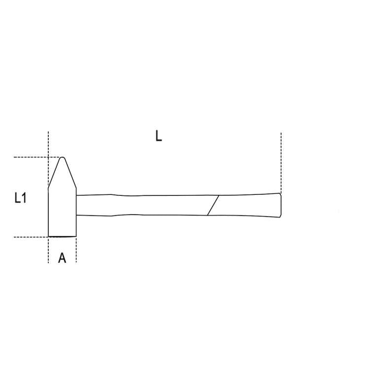 500g German type hammer for mechanics with fiberglass handle L.320mm