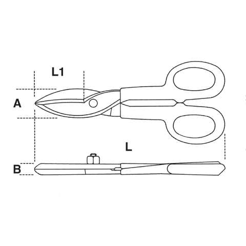 Tin snips straight wide blades - 1112 Beta