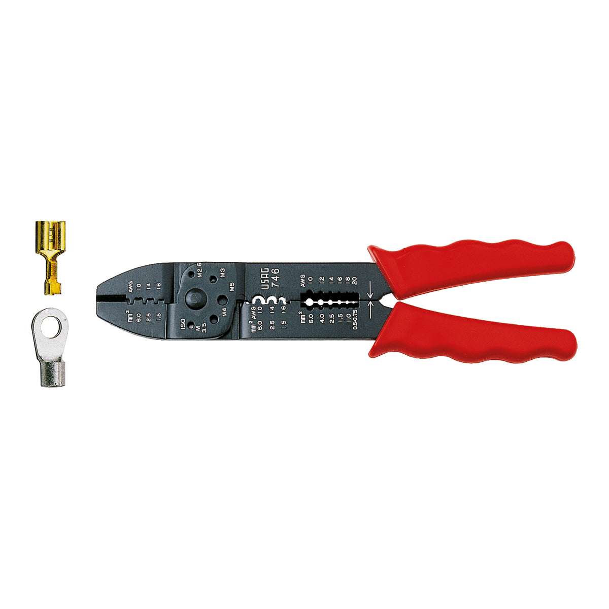 Usag 746 pliers for open and closed non-insulated cable lugs