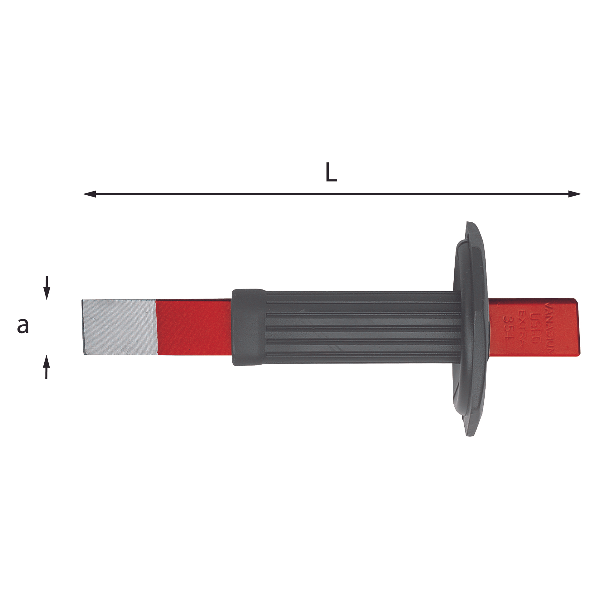 Extra-flat chisel with hand guard, blade thickness 2 mm U03540002 USAG 354 A