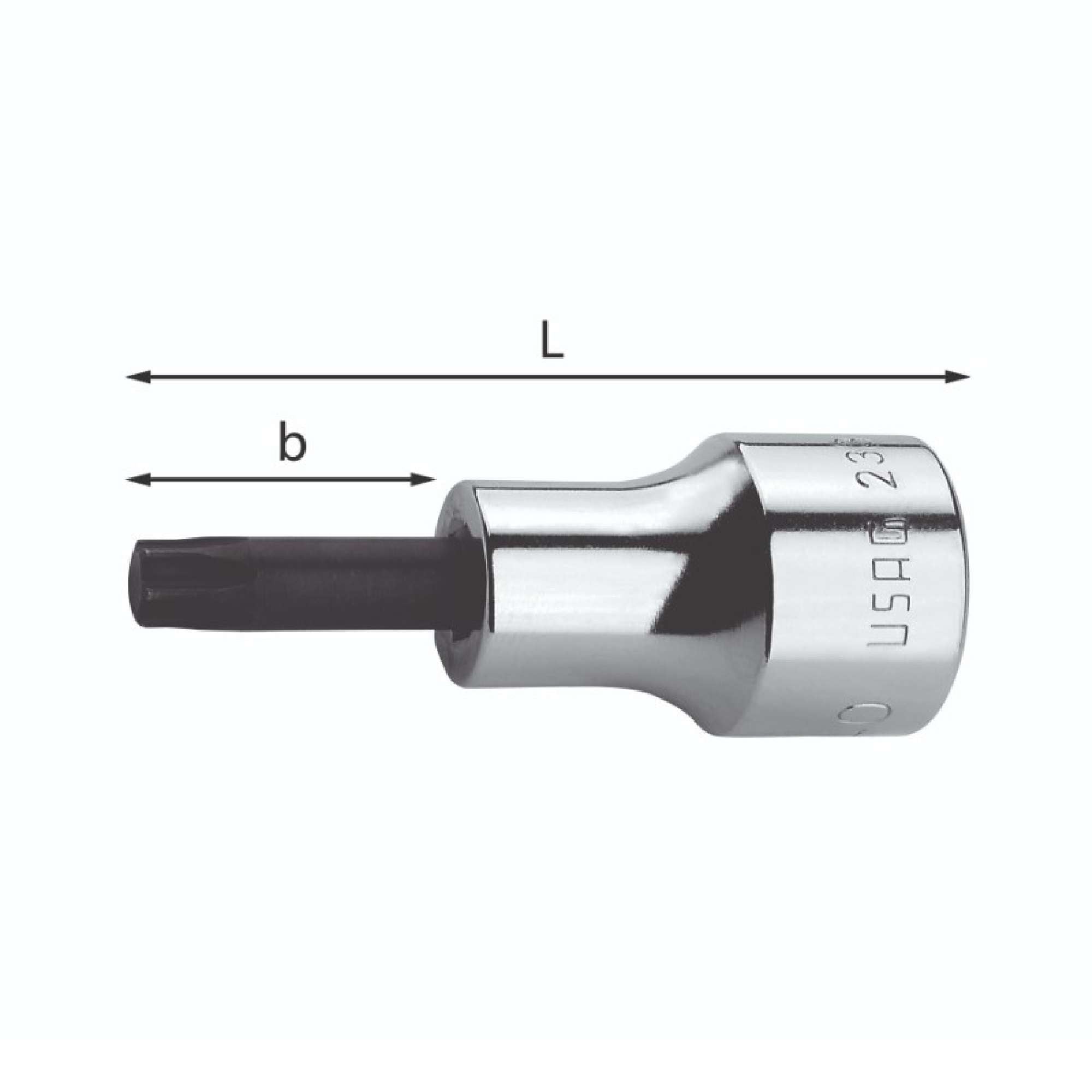 Socket wrench for Torx socket screws T30x24mm - Usag 233 3/8 NTX U02331115