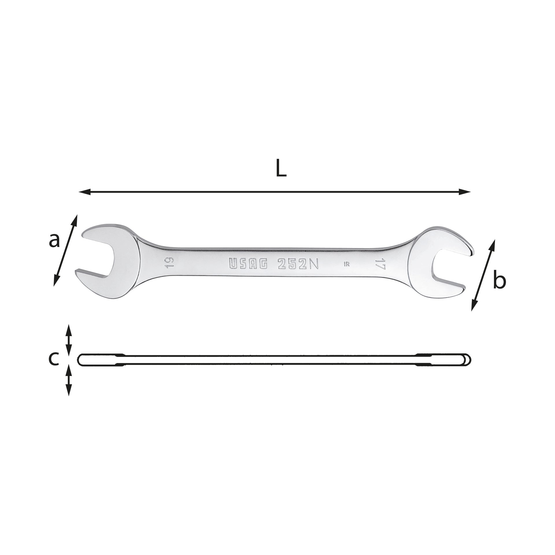 Double ended open jaw wrenches (46x50-50x55) - Usag 252 N